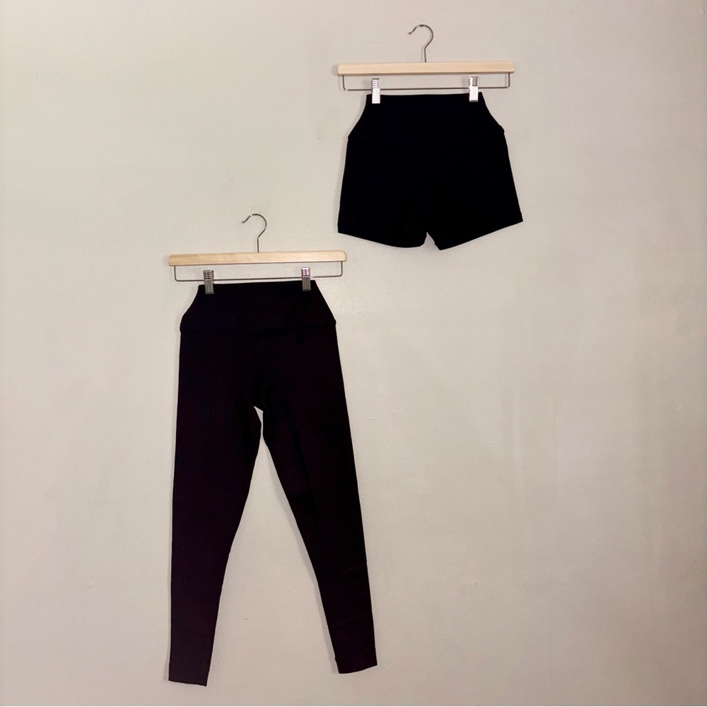 Set Active Form Cloud Onyx Biker Shorts & Legging Set Sz XS